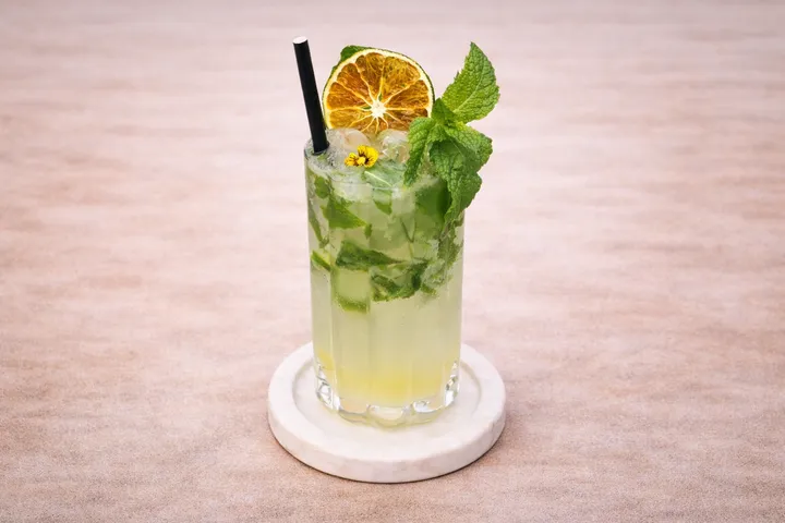 Classic mojito with fresh lime and mint